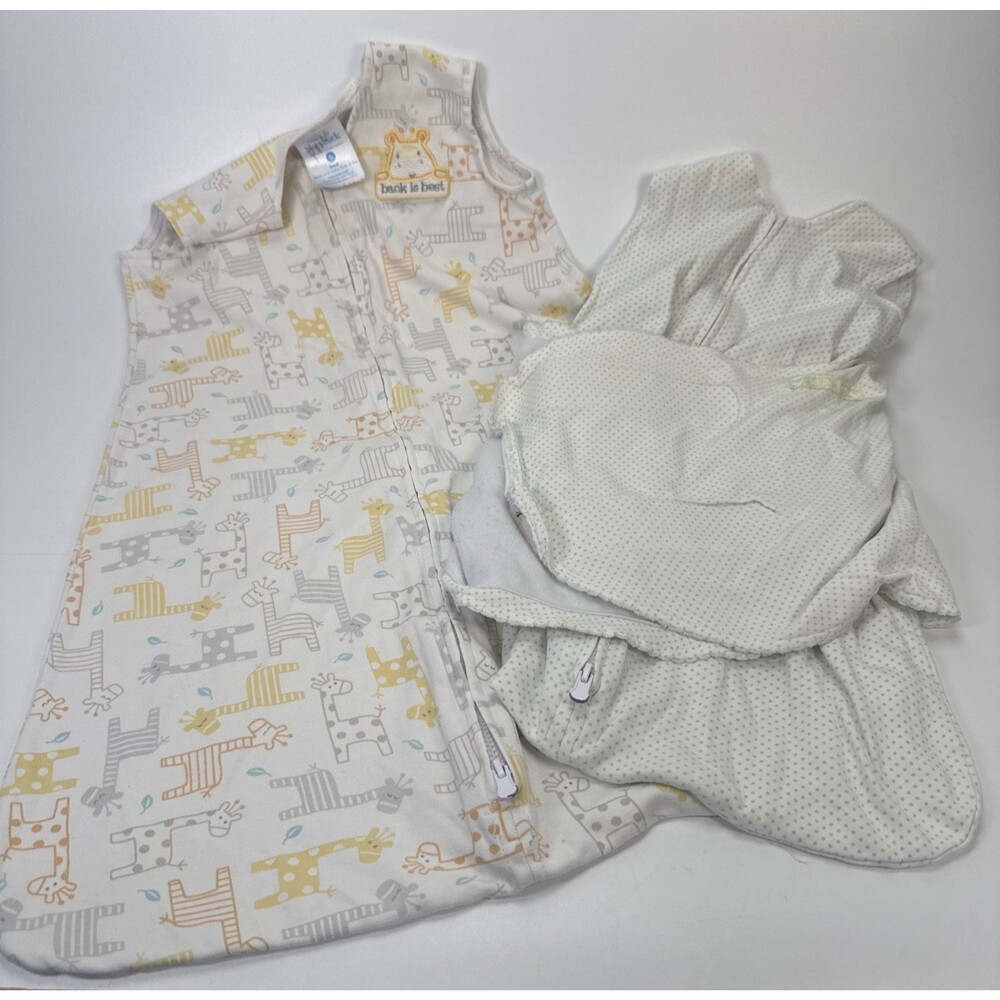 Lot 2 Halo Sleepsack Swaddle Animal Print Cream Newborn & Small Sizes